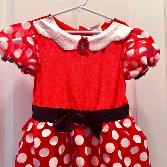 Disney Minnie Mouse Dress-Sz 8 Girls-Costume Dress Up-Play Dress-Velcro-Festive - Picture 5 of 16